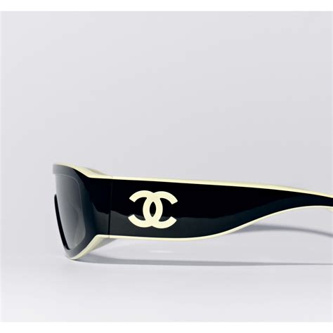 chanel sunglasses white writing|Sunglasses: Shield Sunglasses, nylon — Fashion .